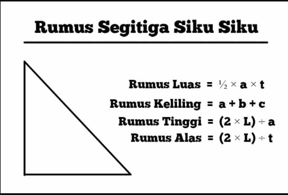 Rumus Segitiga Siku Siku Cara Mudah Menghitung Panjang Sisi Dan Luas